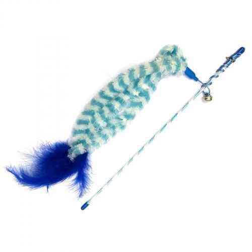 Іграшка GimCat Вудочка з трьома хвостами для котів, 46 см (текстиль) Київ