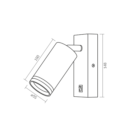 LED Світильник настінний під лампу GU10 з кнопкою чорний VL-SPF05E-B Videx Житомир