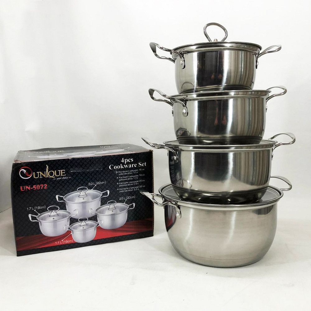 Набор кастрюль-сотейников Unique UN-5072, Набор посуды для любых плит Хороший кастрюль AF-32 Львов - изображение 8