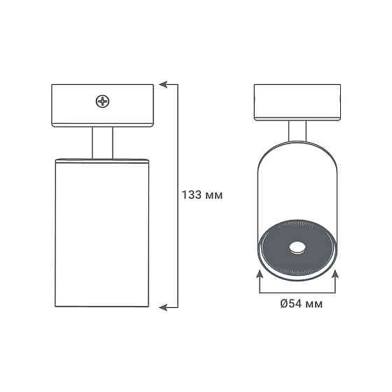 Накладний поворотний світильник Ledcoin ML314-1 під лампу чорний Харьков