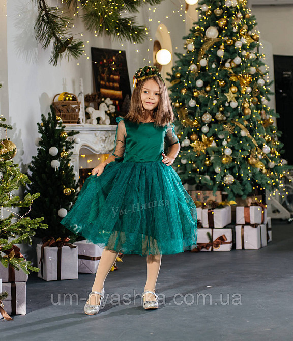 Зелене пишне плаття з рукавами Кривий Ріг - фото 3