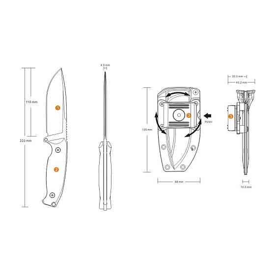 Ніж фіксований мисливський Ruike Jager F118-B, (11 см) 14C28N / G10 чорний Киев