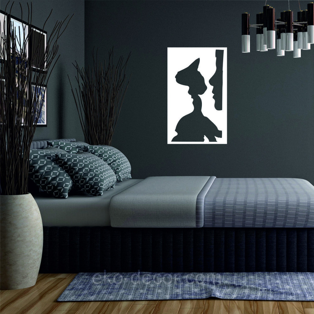 Декоративное настенное Панно «Силуэт», Декор на стену 70*43, Белый Киев - изображение 2