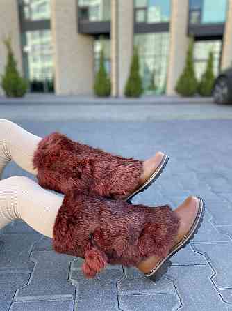 TopS Унти жіночі TopS руді натуральна шкіра з хутром висота 26см обхват 32-33см розмір 40 (АР-6 Коломыя