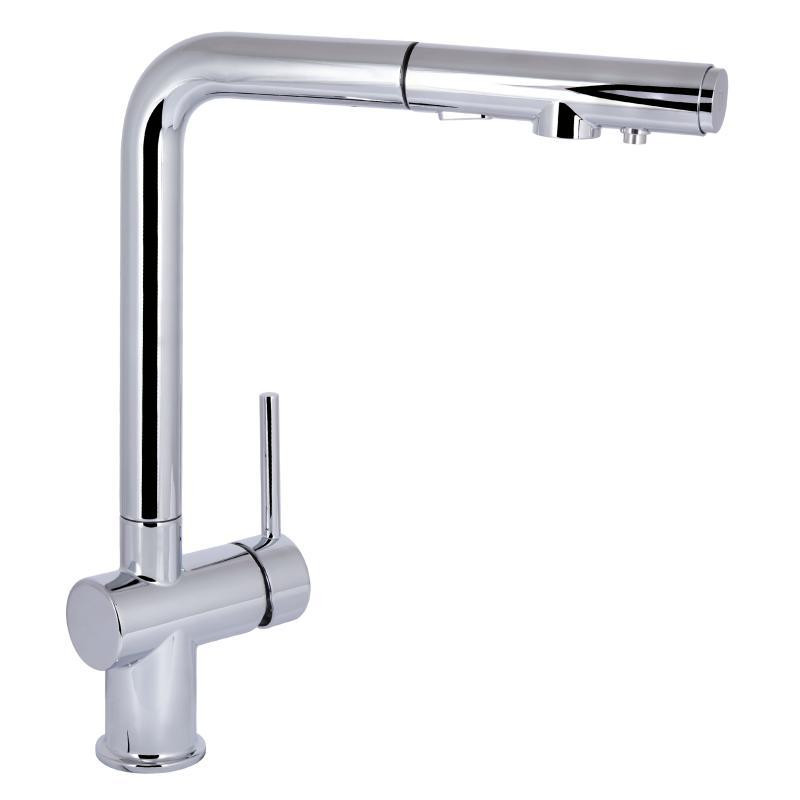 Смеситель для кухни Qtap Rozcesti с выдвижным изливом и подключением к фильтру QTROZ367CRM45941 Chrome Киев - изображение 1