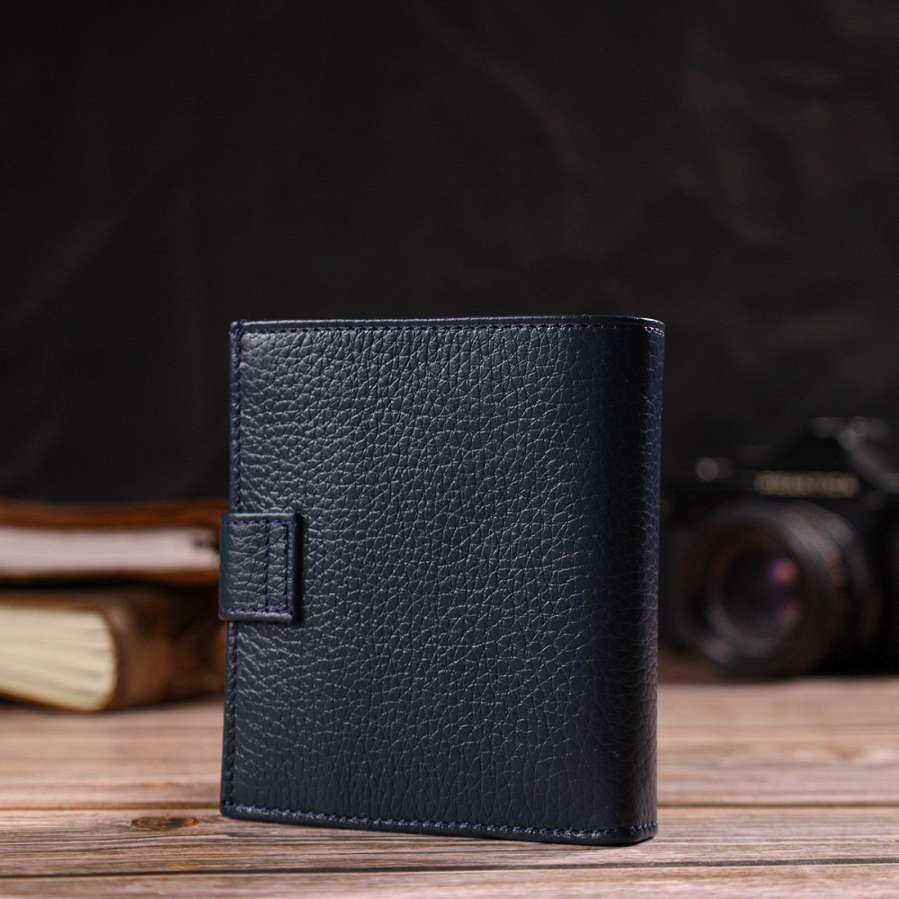 Модний чоловічий гаманець з натуральної зернистої шкіри CANPELLINI 21746 Синій Київ - фото 9