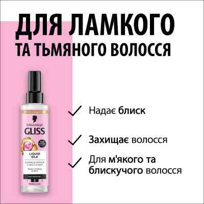 Кондиционер для волос Gliss экспресс Liquid Silk 200 мл (9000100256087) Винница