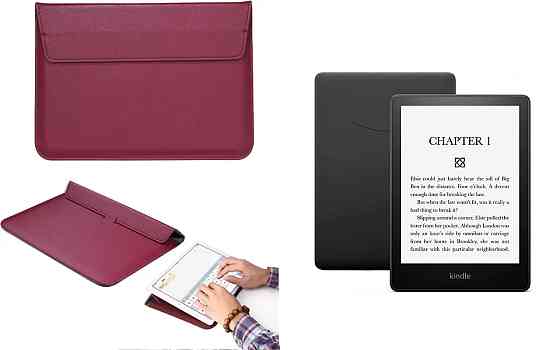 Чохол-конверт VitoCase для Amazon Kindle Paperwhite Signature Edition 11th Gen, з функцією підставки для книги Бордовий Київ
