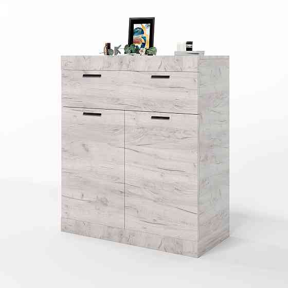 Комод з дверцятами та ящиком Еверест Соната-4 80х38х94 дуб крафт білий (DTM-2699) Львів