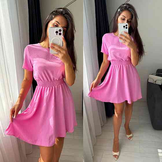 Жіноче легке приталене базове плаття креп жатка Рожевий, 50/52 Одеса