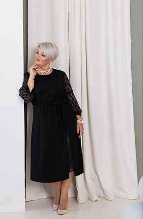 Женское стильное праздничное платье шифон+креп дайвинг 56/58 Одесса