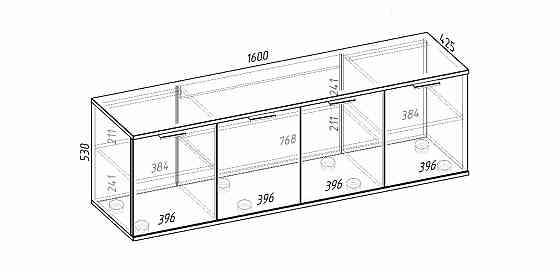 Тумба TV Ketrin К-7, Бетон, 1600/425/530 Львів
