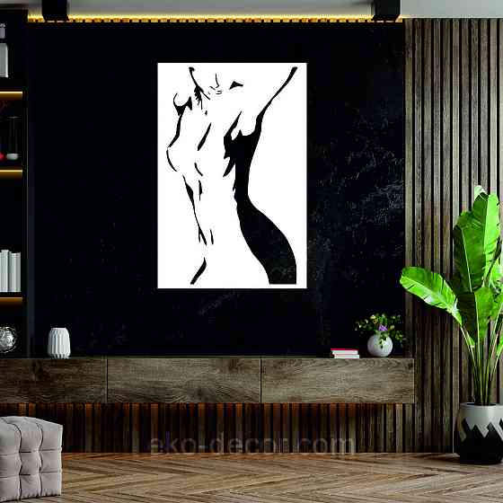 Декоративное настенное Панно «Силуэт женщины», Декор на стену 70*46 см, Белый Киев