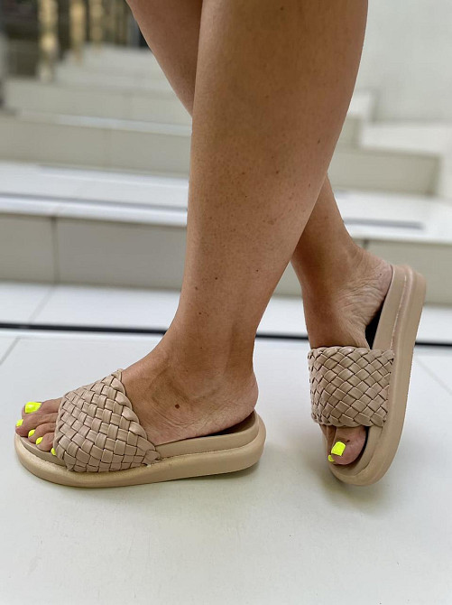 Seben Модні шльопанці жіночі еко-шкіра бежеві на низькому ходу літні Seben T115-3 р. 36, 38, 39 Коломия - фото 7