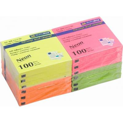 Бумага для заметок Buromax with adhesive layer 76х76мм, 100sheets, NEON colors (BM.2312-98) Винница - изображение 1