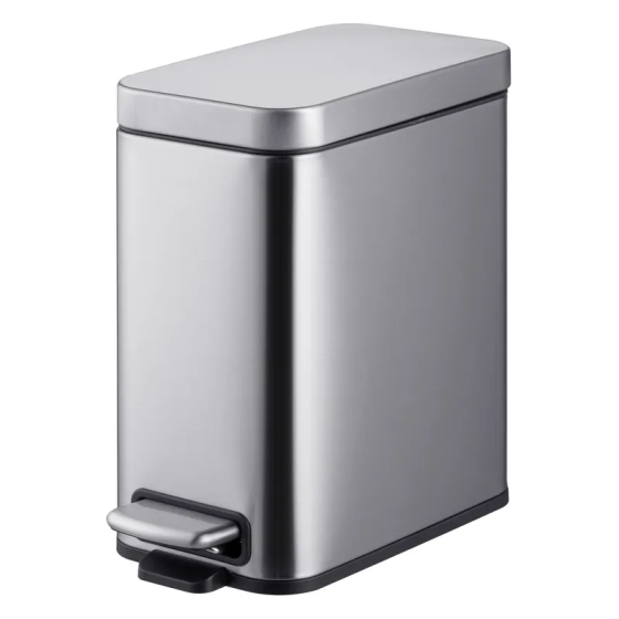 Відро для сміття з плавним закриттям прямокутне Mixxus Premium Quadro-TC0105 SS Color 5л колір нерж ( 32168 ) Харьков