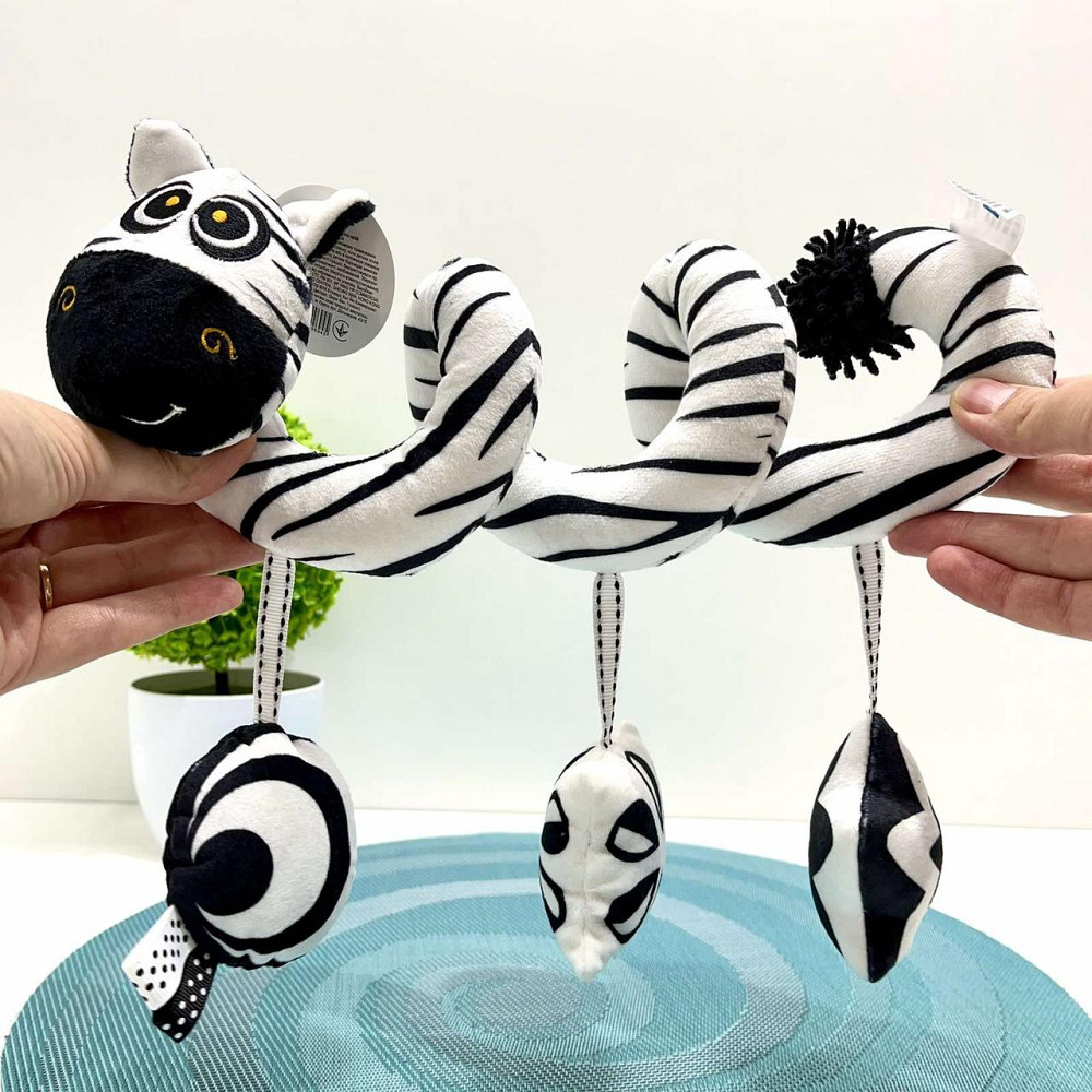 Підвіска-спіраль на візок Limo Toy Тварина 26 см Чорно-біла (rat58) Чернігів - фото 2