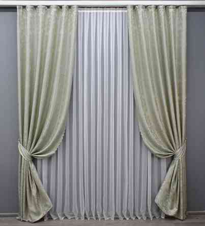Комплект готовых штор VR-Textil Жаккард Magic № 1602ш Сатин 145х270 см 2 шт (33-0466) Киев