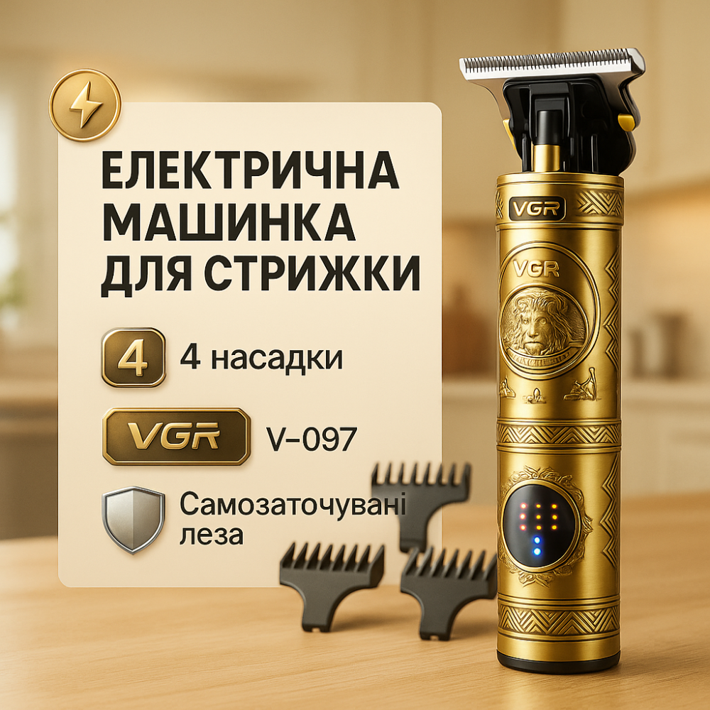 Многофункциональная аккумуляторная машинка для стрижки VGR V-097, Стильная машинка для стрижки ZR-47 Львов - изображение 16