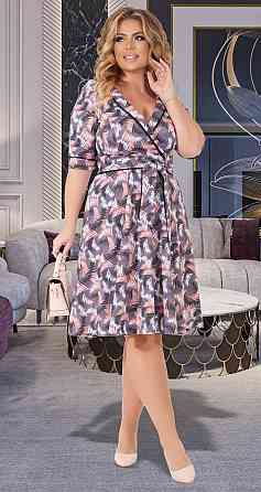 Красивое платье большого размера с шалевым воротничком (44) Киев