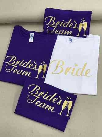 Футболки на девичник для невесты и подружек с надписями - 