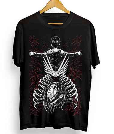 Футболка аниме Атака титанов оверсайз (S/M/L) Черний AnimeJ0996 Днепр