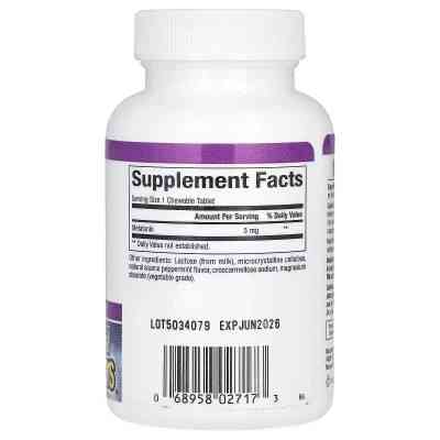 Аминокислота Natural Factors Мелатонин, 5 мг, Stress Relax, Melatonin, 90 жевательных таблеток (NFS-02717) Винница