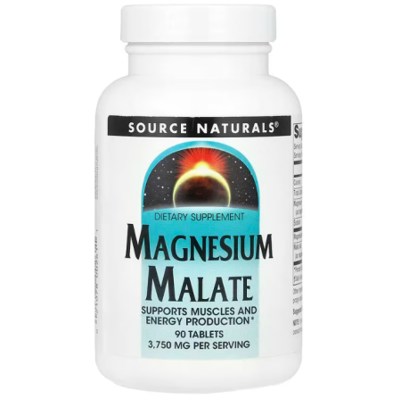 Магний малат, Magnesium Malate, Source Naturals, 3750 мг, 90 таблеток (1250 мг в 1 таблетке) Луцк