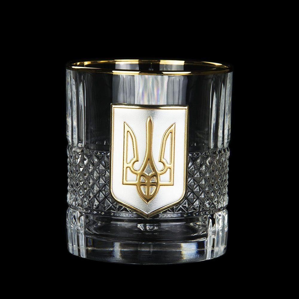 Набір для віскі «Гербовий з тризубцем» 7 предметів Boss Crystal, графин, 6 келихів, срібло, золото, кришталь Рівне - фото 3