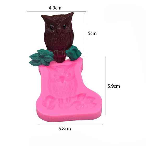Молд силиконовый Сова 59 на 58 мм розовый Киев