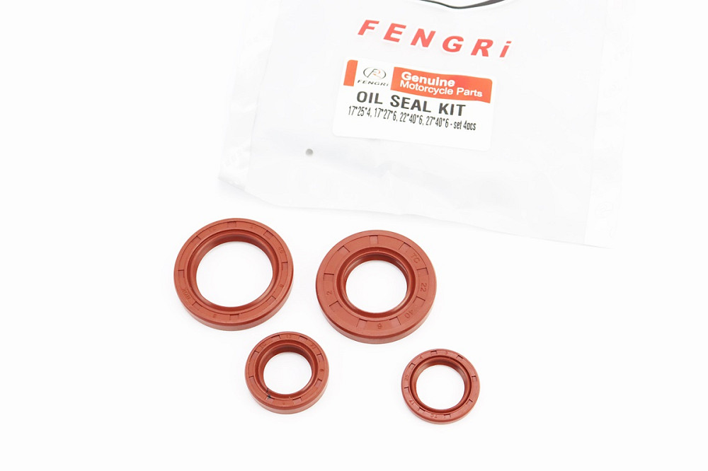 Сальники к-кт 4шт (17x27x6; 17x25x4; 22x40x6; 27x40x6) двигуна, Suzuki LET'S, від 10шт -15% Київ - фото 1