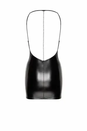 Сукня Noir Handmade F307 Mirage wetlook mini dress with jewelry rhinestone chain - S Львів