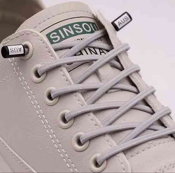 Шнурки еластичні без зав'язок з пластиковими фіксаторами Сірий Смела