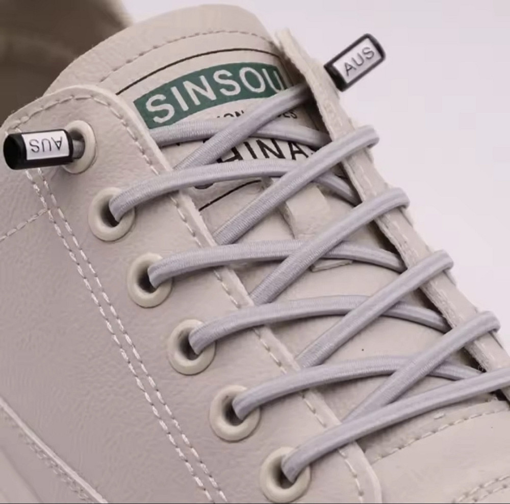 Шнурки еластичні без зав'язок з пластиковими фіксаторами Сірий Смела - изображение 6