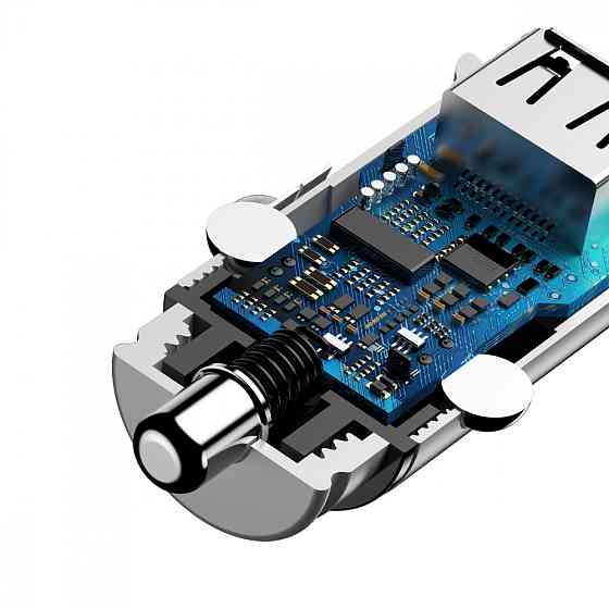 Автомобильное зарядное устройство для Baseus Square Metal QC 3.0 30W 2USB черный Львов