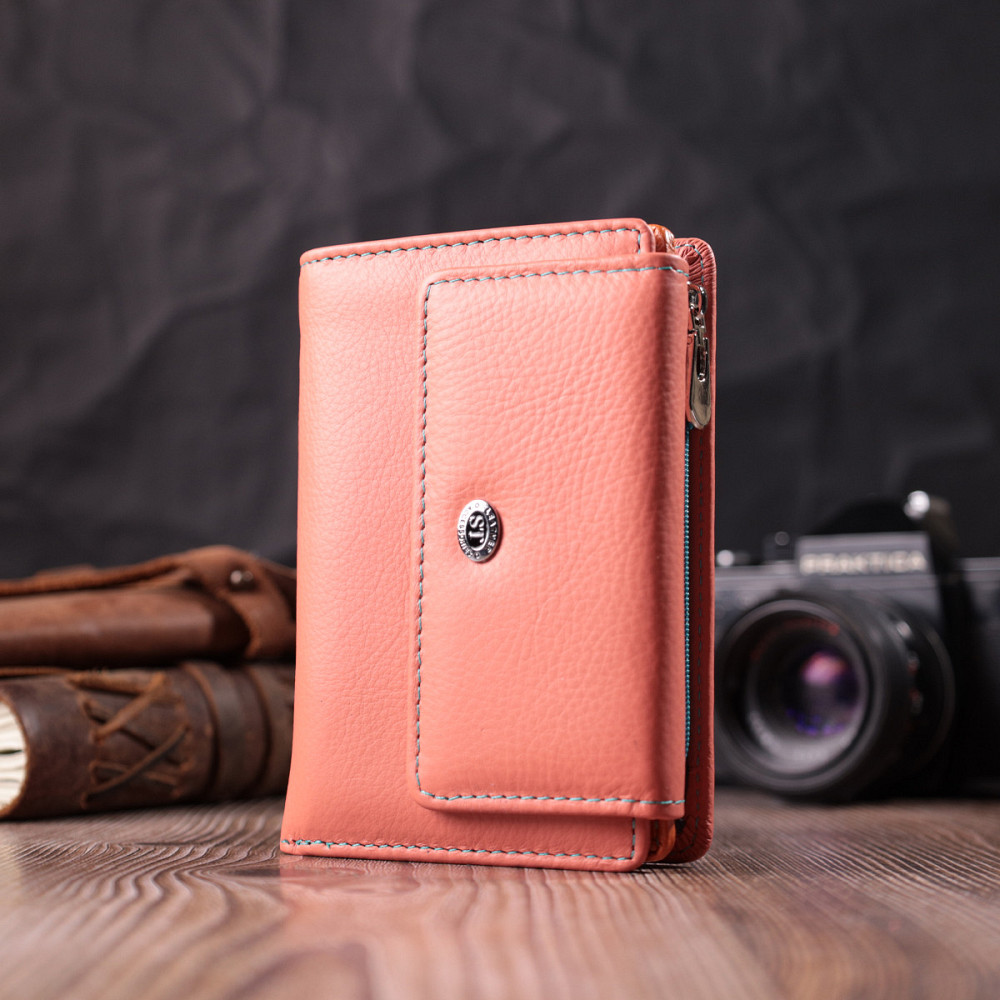 Оригинальный кошелек для женщин из натуральной кожи ST Leather 22499 Оранжевый Киев - изображение 10