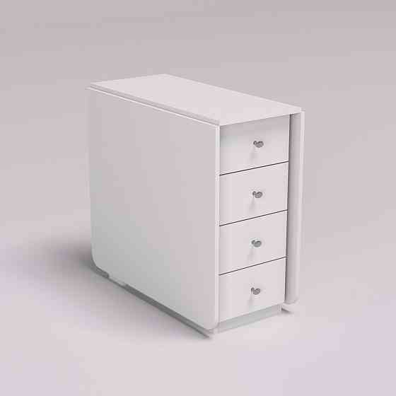 Стол-тумба №5 Комби, Белый, 380х800х750 Львов