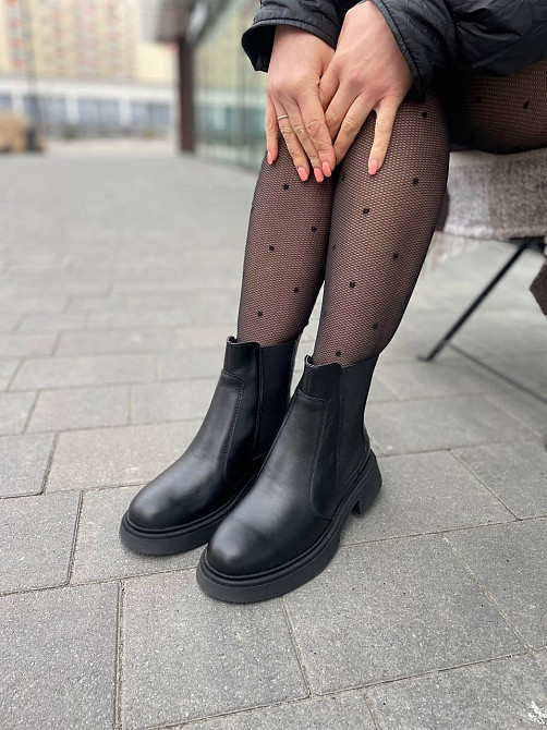 Edan Instruments Черевики жіночі EDAN чорні шкіра натуральна зима висота 15 см (5693) Коломыя - изображение 2