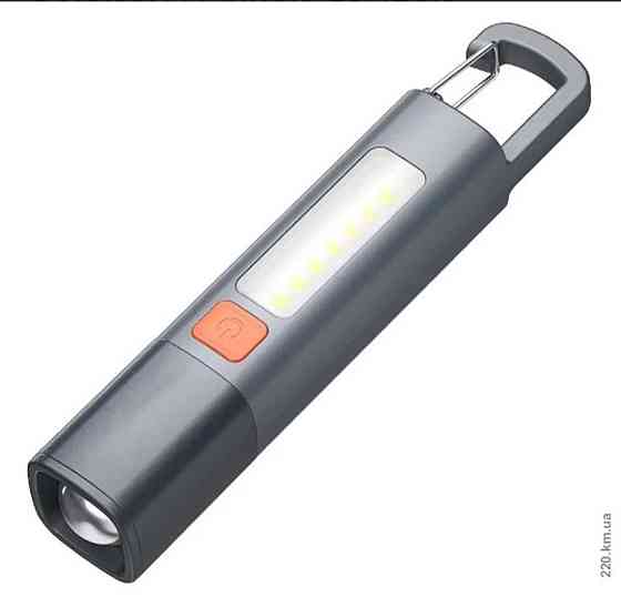 Фонарик Strong Lighting ABS с USB зарядкой, телескопическим фокусом и боковой лампой Киев