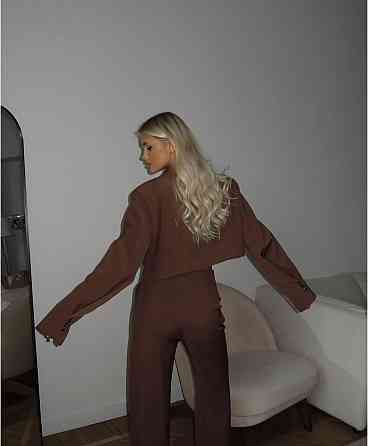 Стильный женский классический костюм из турецкой костюмки. Шоколад, 42/44 Одесса