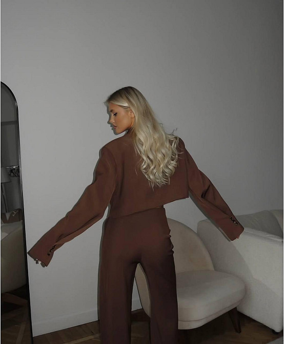 Стильный женский классический костюм из турецкой костюмки. Шоколад, 42/44 Одесса - изображение 6