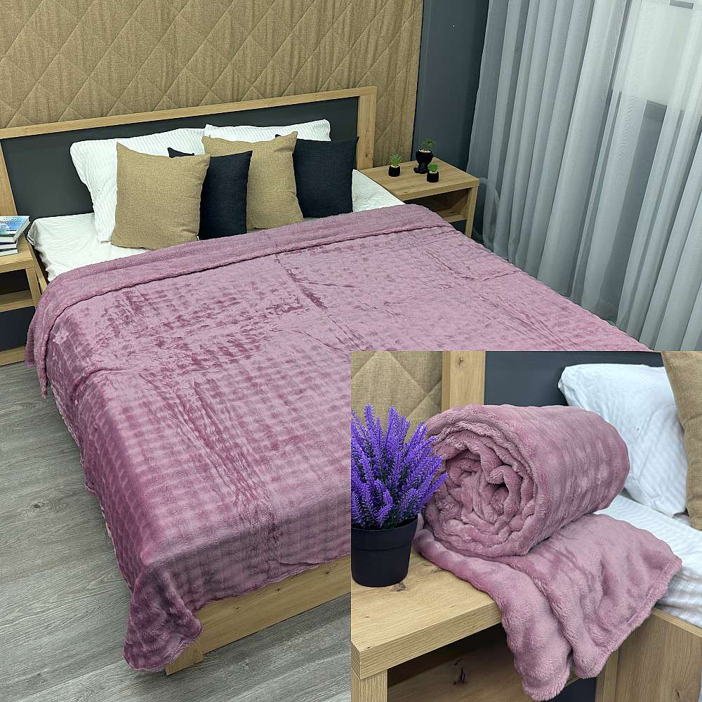 Плед-покривало 200х230 см (+-5см) "Soft Night" Бузковий (87-212) Київ - фото 1