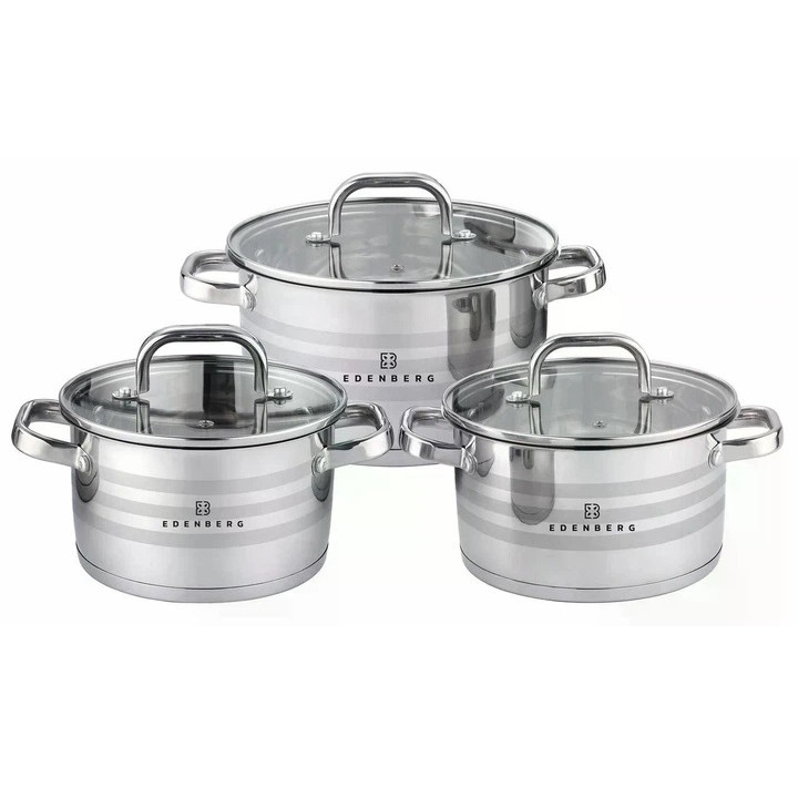 Набір високих каструль, Комплект каструль, Набір каструль з кришками для кухні Якісний HU-61 Івано-Франківськ - фото 1