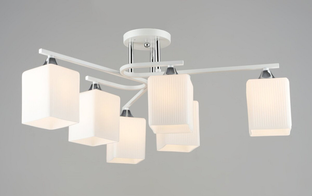 SIRIUS Люстра стельова Sirius B N6193/6 WT+CH на 6 плафонів Коломия - фото 1