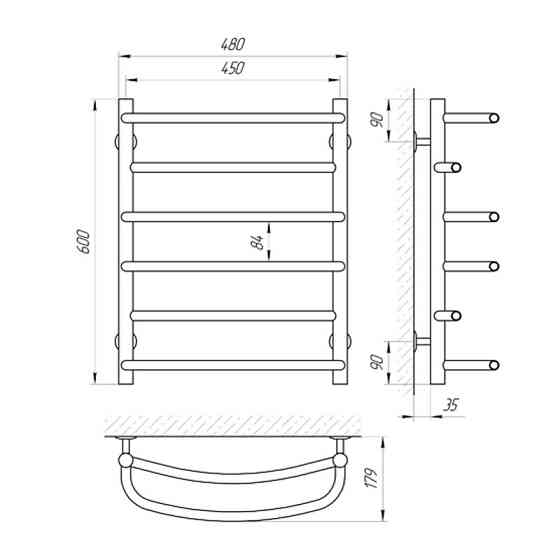 Водяна сушарка для рушників Laris Євромікс П6 450x600 Київ