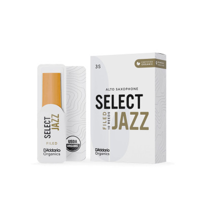 Тростина для саксофона D'Addario Organic Select Jazz - Alto Sax Filed 3S - 10 Pack (ORSF10ASX3S) Вінниця - фото 2