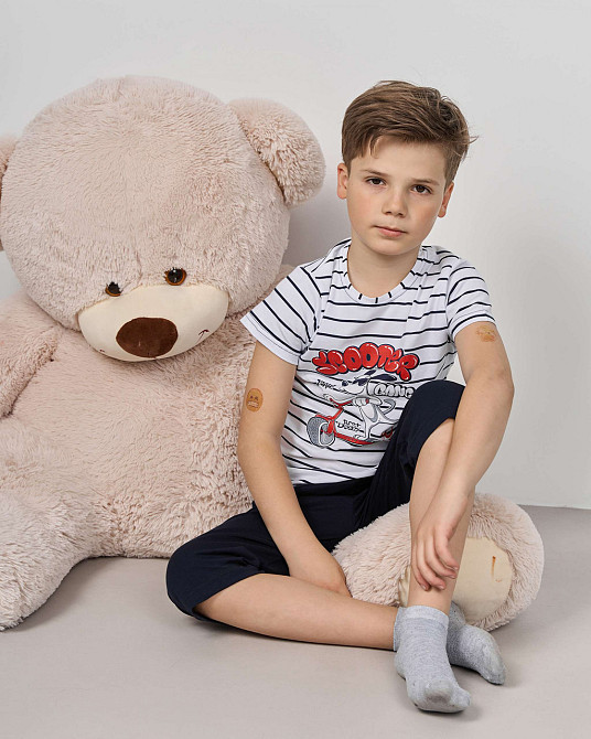 Комплект з капрі для хлопчика Tom John - Смужки Scooter 89156 3-5, Білий Київ - фото 6