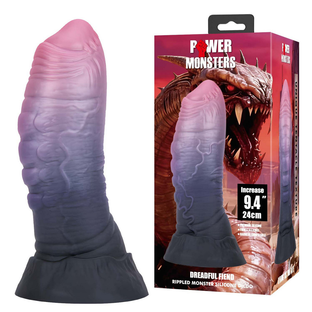 Фаллоимитатор силиконовый Power Monsters Dreadful Fiend на присоске, фиолетовый, 24 см Sex Aura Киев - изображение 2