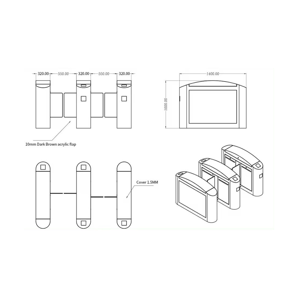 Турнікет розсувний двостулковий Trinix TRX-9000SGD (71-00092) Київ - фото 3