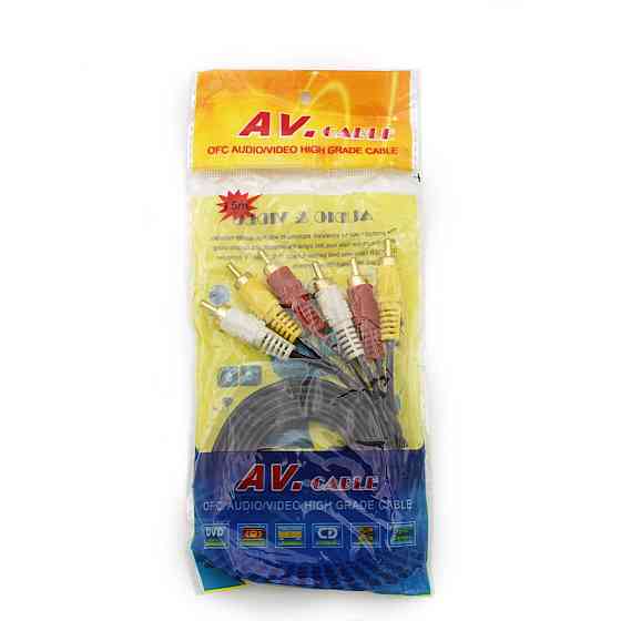 Аудіо відео кабель 3RCA Х 3RCA (тюльпан 3 -тюльпан 3), 1.5 м (в пакеті) 4231 Дніпро